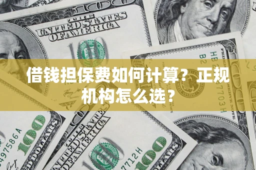 武汉借钱担保费如何计算？正规机构怎么选？