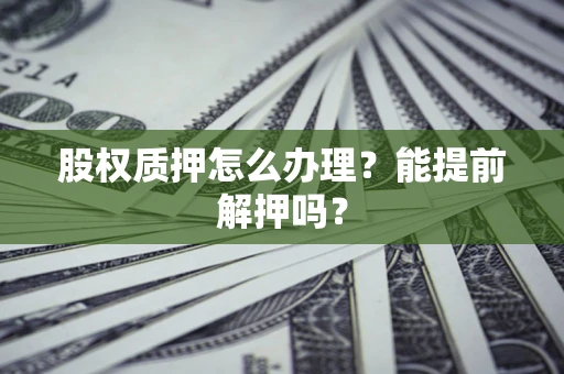 武汉股权质押怎么办理？能提前解押吗？